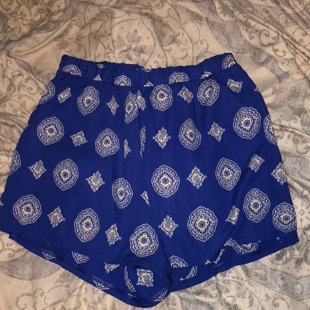 Blue patterned shorts